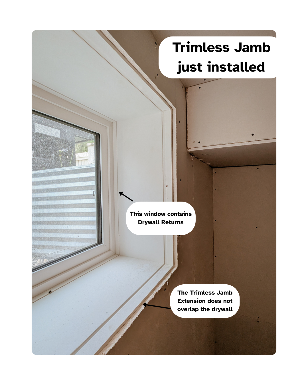 Trimless PVC Jamb Installed