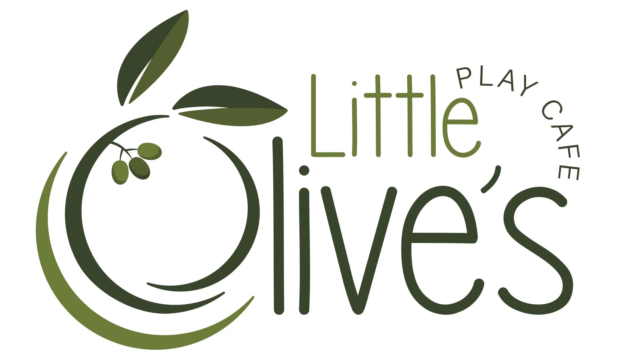Logo for Little Live O Live, featuring an olive branch and stylized green lettering.