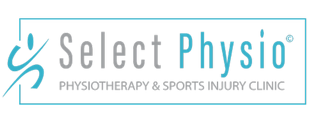 Logo for Select Physio Physiotherapy & Sports Injury Clinic with a stylized running figure