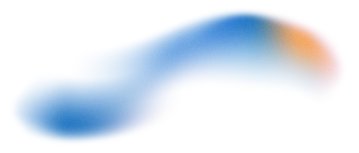 An abstract, gradient, irregularly shaped, elongated object with soft blue, pink, and orange colors on a black background.