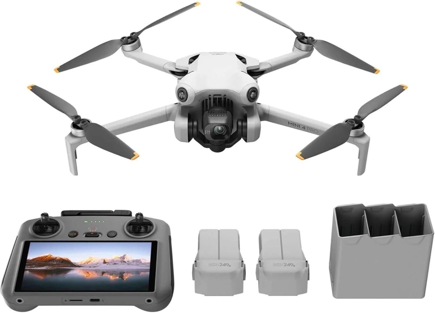 DJI drone package with controller, charger, and batteries — recommended by Vancouver Island Drones for aerial video.