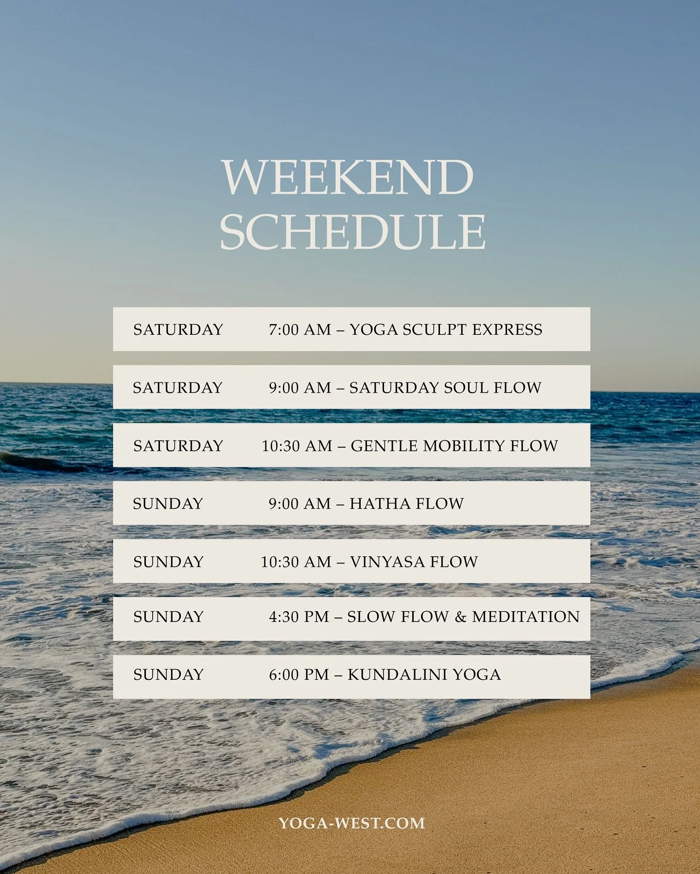 Join us for class this weekend. 🫶