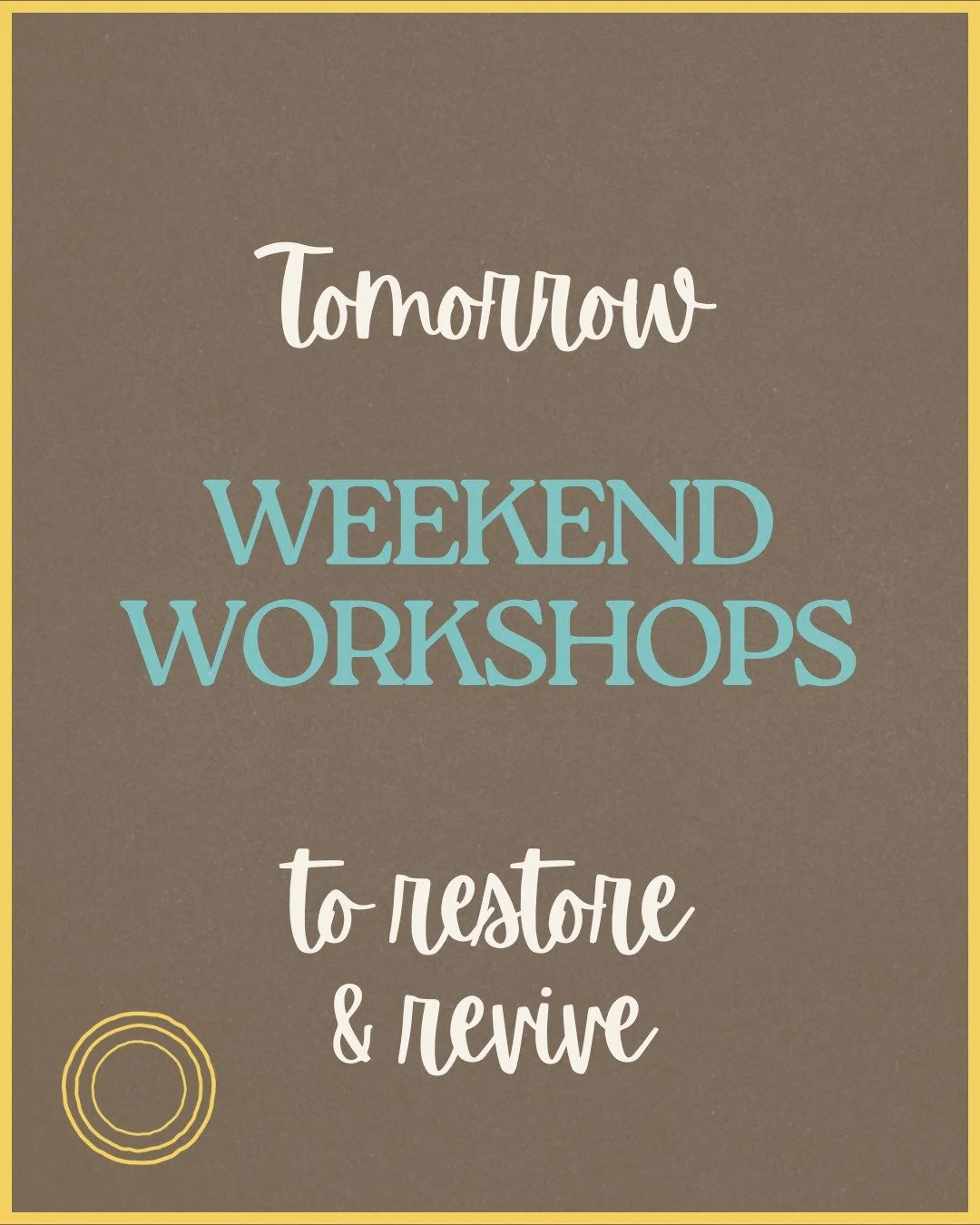No Saturday plans? We've got some delicious options for you to reground, restore and revive yourself.

3-5pm
Radically Restorative Yoga 
w/ Lisa &amp; Rebecca

6-7:30pm
Full Moon Gathering 
w/ Chelsea

The studio is warm and cozy and the community is