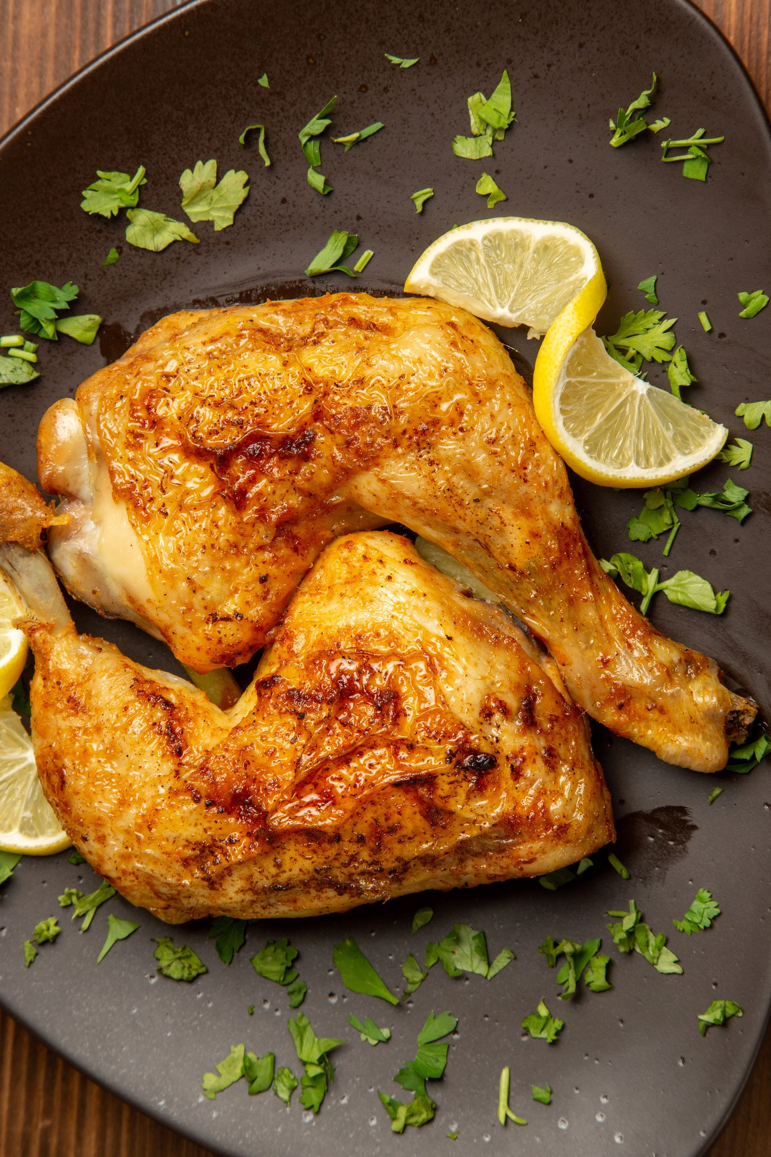 Roasted Chicken With A Side Of Farro And Vegetables