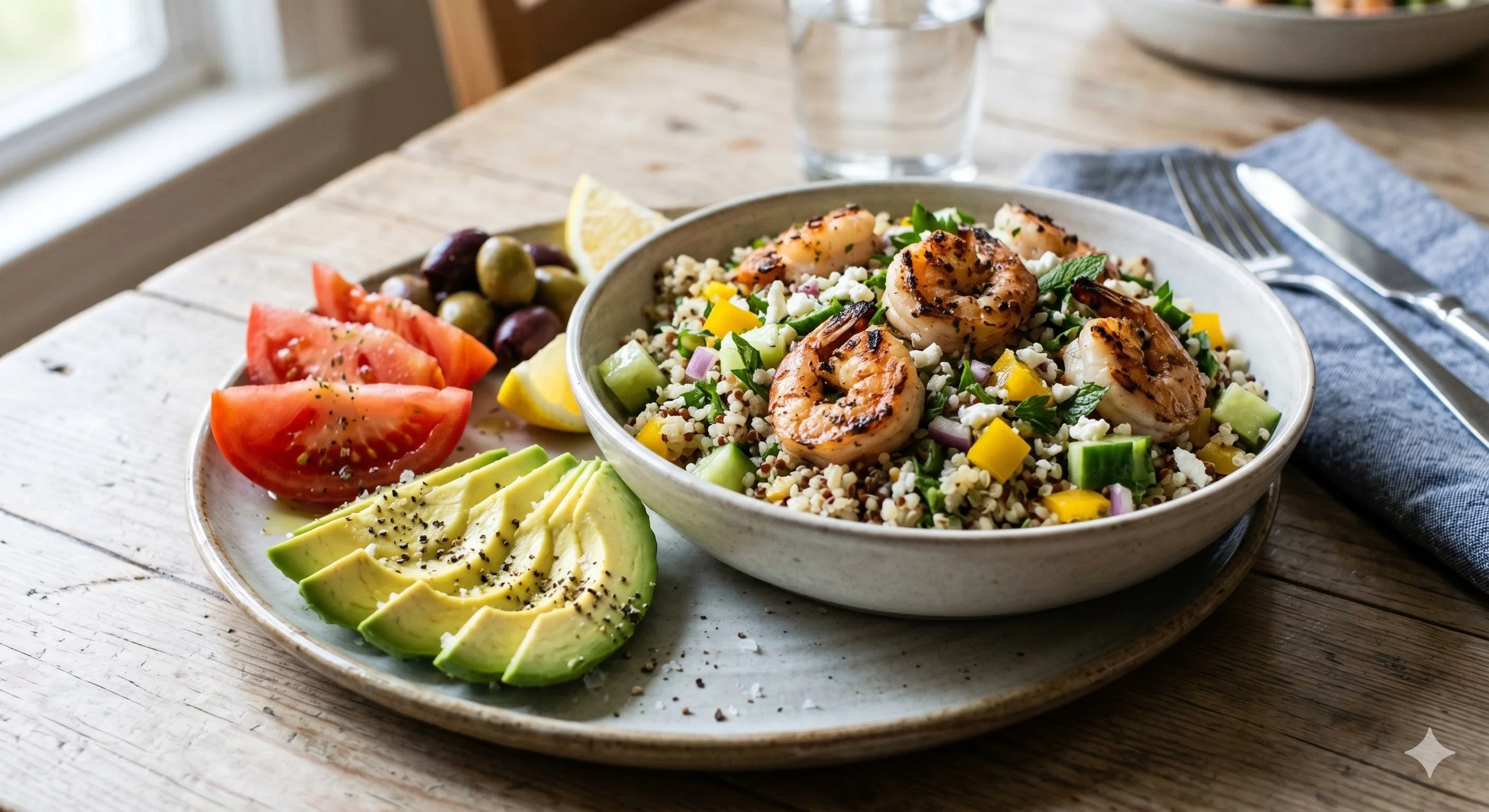 Quinoa Salad with Grilled Shrimp