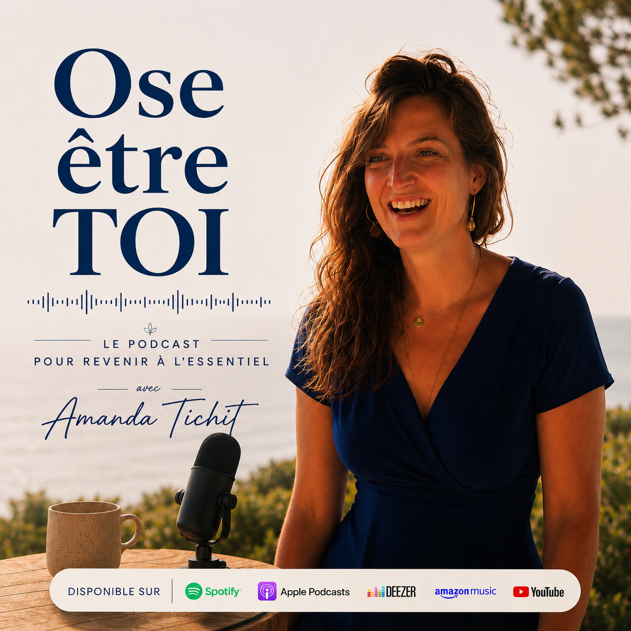 Affiche Ose être toi le Podcast de Amanda Tichit, psychologue clinicienne et psychothérapeute qui sourit, Chantilly, Gouvieux
