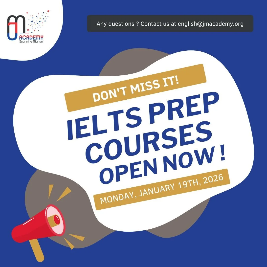 🌍 Programmes d&rsquo;anglais ouverts aux &eacute;l&egrave;ves ext&eacute;rieurs &agrave; l&rsquo;&Eacute;cole Jeannine Manuel !

Notre prochain module de pr&eacute;paration &agrave; l&rsquo;examen IELTS d&eacute;butera le 19 janvier 2026.

Si vous c