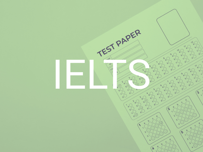 Test paper for IELTS exam with multiple choice answer sheet.