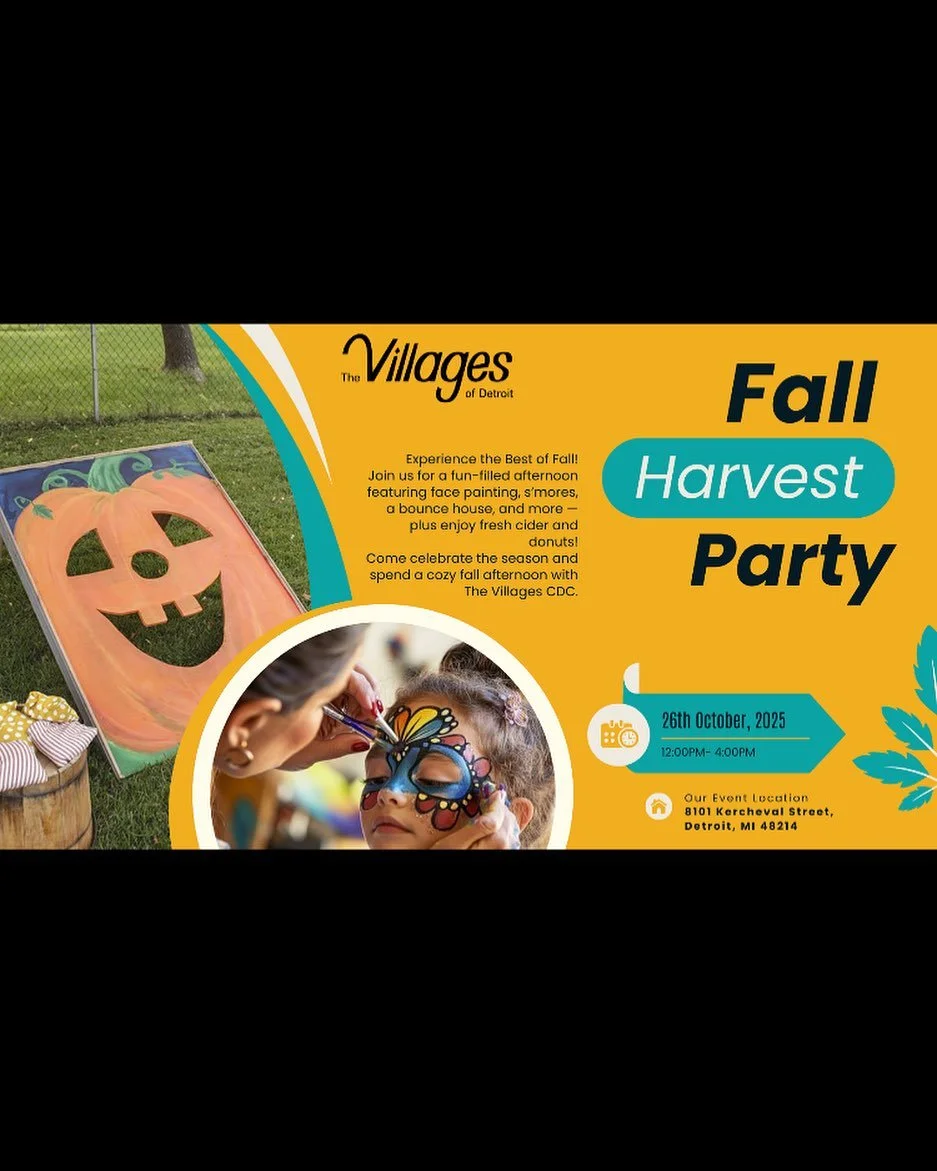Join us for Sunday Funday at our Fall Harvest Party! 🍁

This Sunday, October 26th, 2025 from 12 PM &ndash; 4 PM at 8101 Kercheval Ave, Detroit, MI 48214.

Enjoy a fun-filled afternoon with face painting, a bounce house, fresh donuts and cider, s&rsq