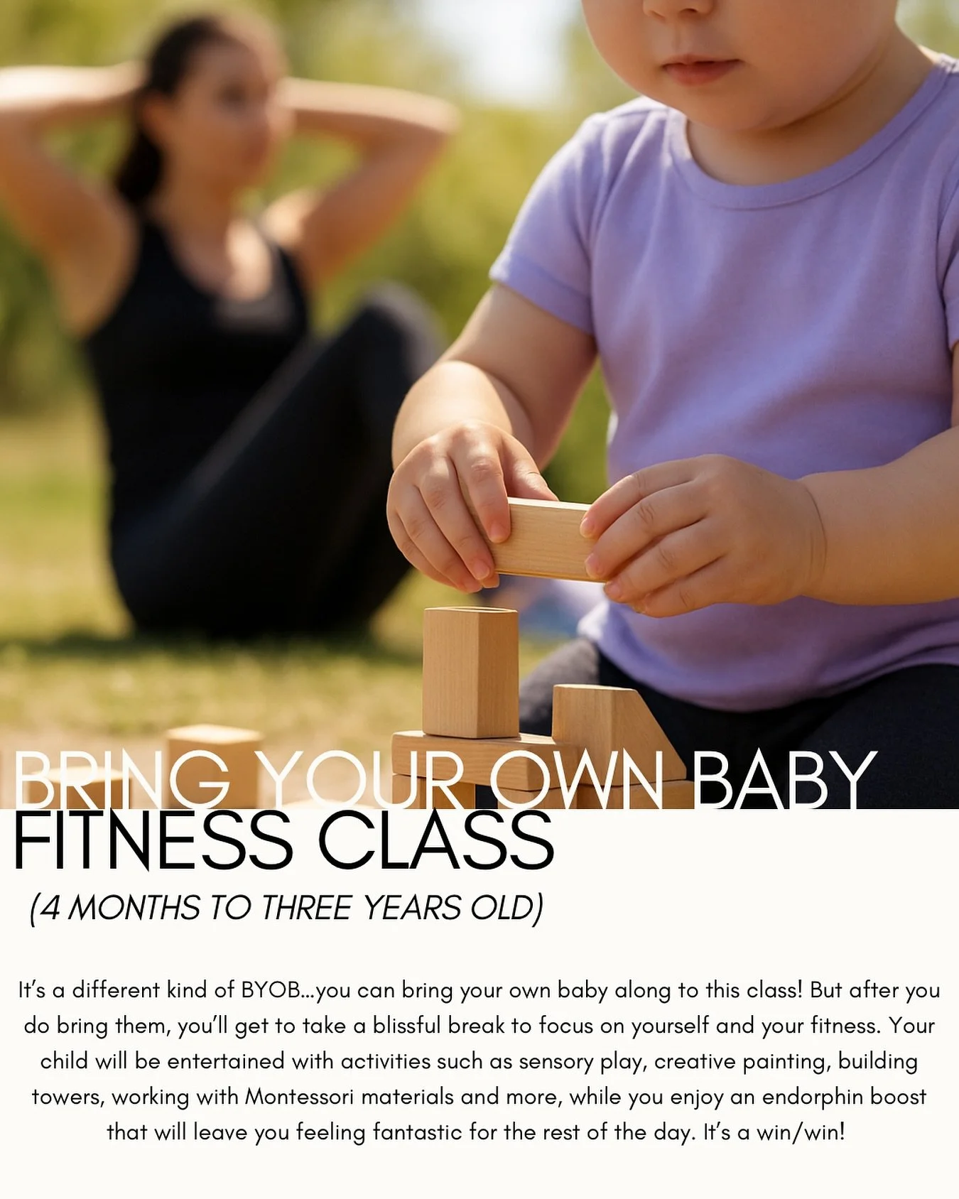 We know it can be hard for parents to find time to fit their own fitness in (or frankly, to find any time for themselves at all!) so that&rsquo;s why we can&rsquo;t wait to offer these BYOB fitness classes.

It&rsquo;s a different kind of BYOB&hellip
