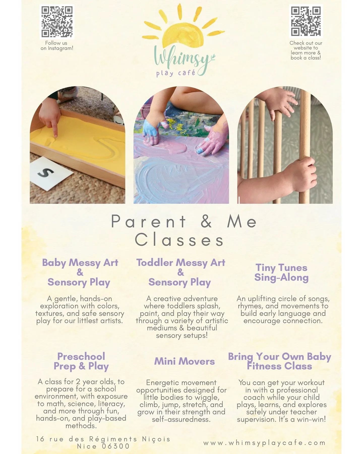 New flyers just dropped, detailing our initial class offerings to help spread the word! Feel free to send this post over to a friend who you&rsquo;d love to have join you &amp; your little one in class soon. ☺️