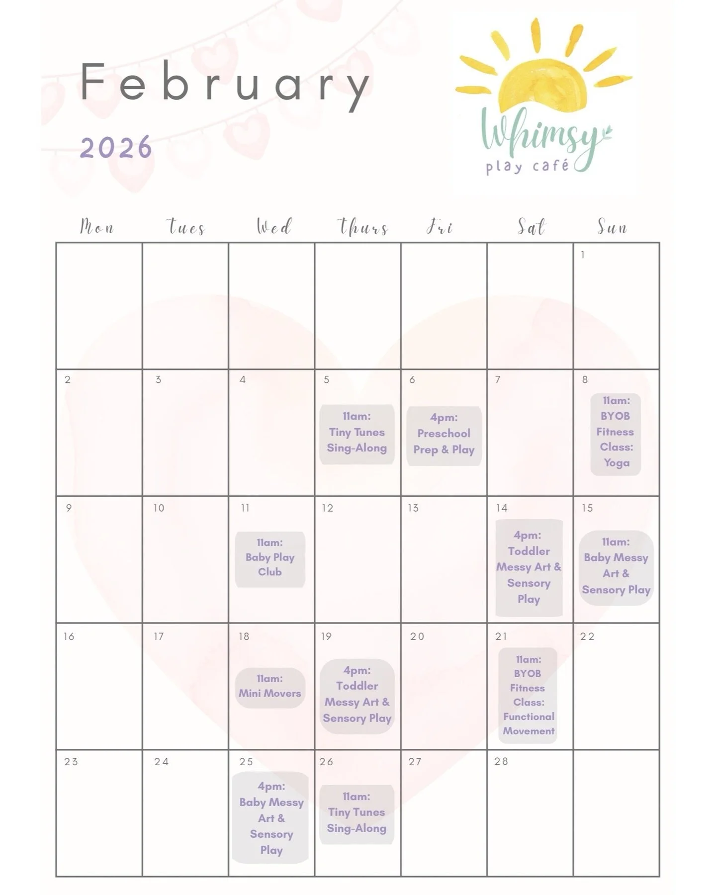 Our February class calendar is here! Follow the link in bio to sign up for the classes of your choice. A detailed description of each class can be found on our website, as well as in the class description on the booking page. As always, if you have a
