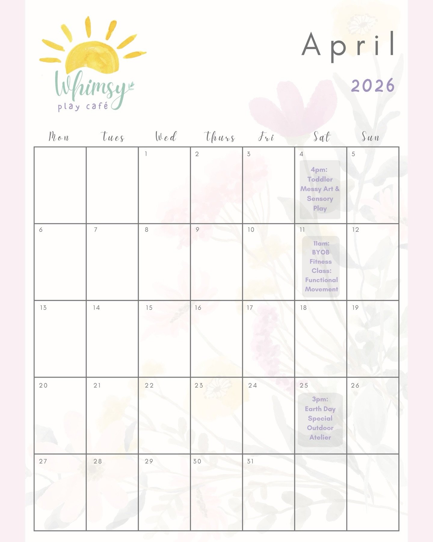You might notice that the calendar for April is looking a little light&hellip;there&rsquo;s a reason for this! Behind the scenes, we are working hard to secure a commercial location for the full Whimsy Play Caf&eacute; to open, with a caf&eacute; spa