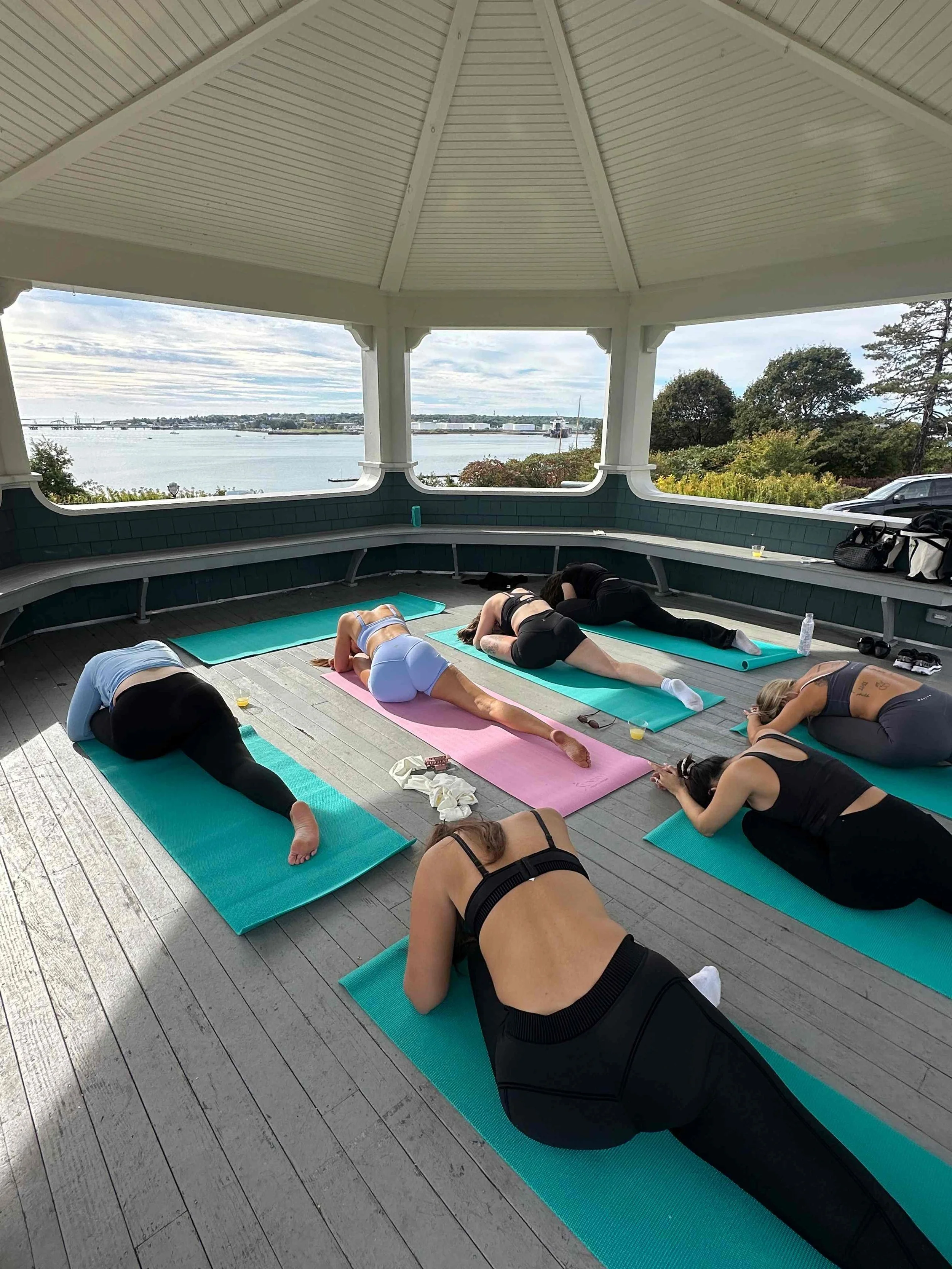 image of women doing yoga