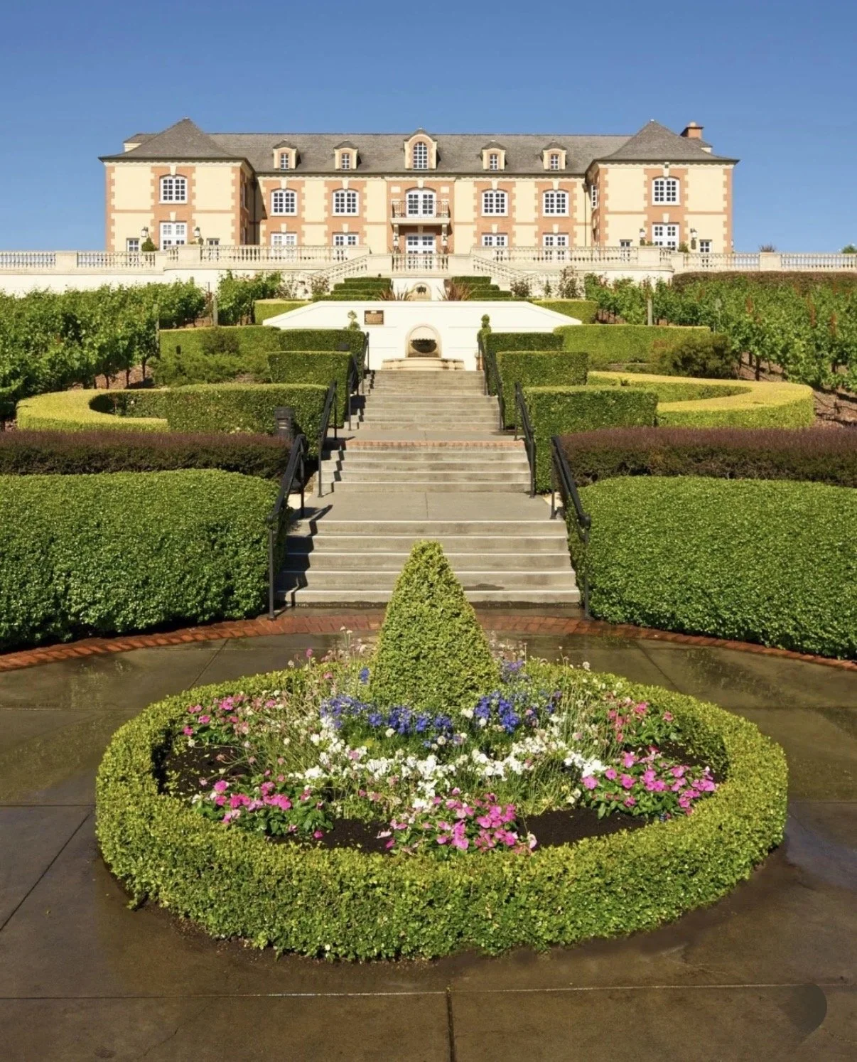 Domaine Carneros château and vineyards during a Napa and Sonoma wine experience.