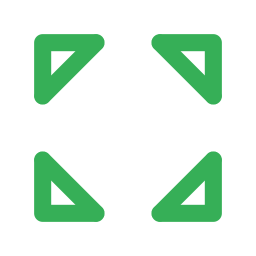 A green geometric pattern of four right-angled triangles arranged in a square formation.