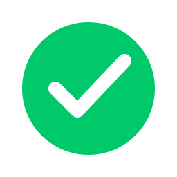 Green circle with a white checkmark inside