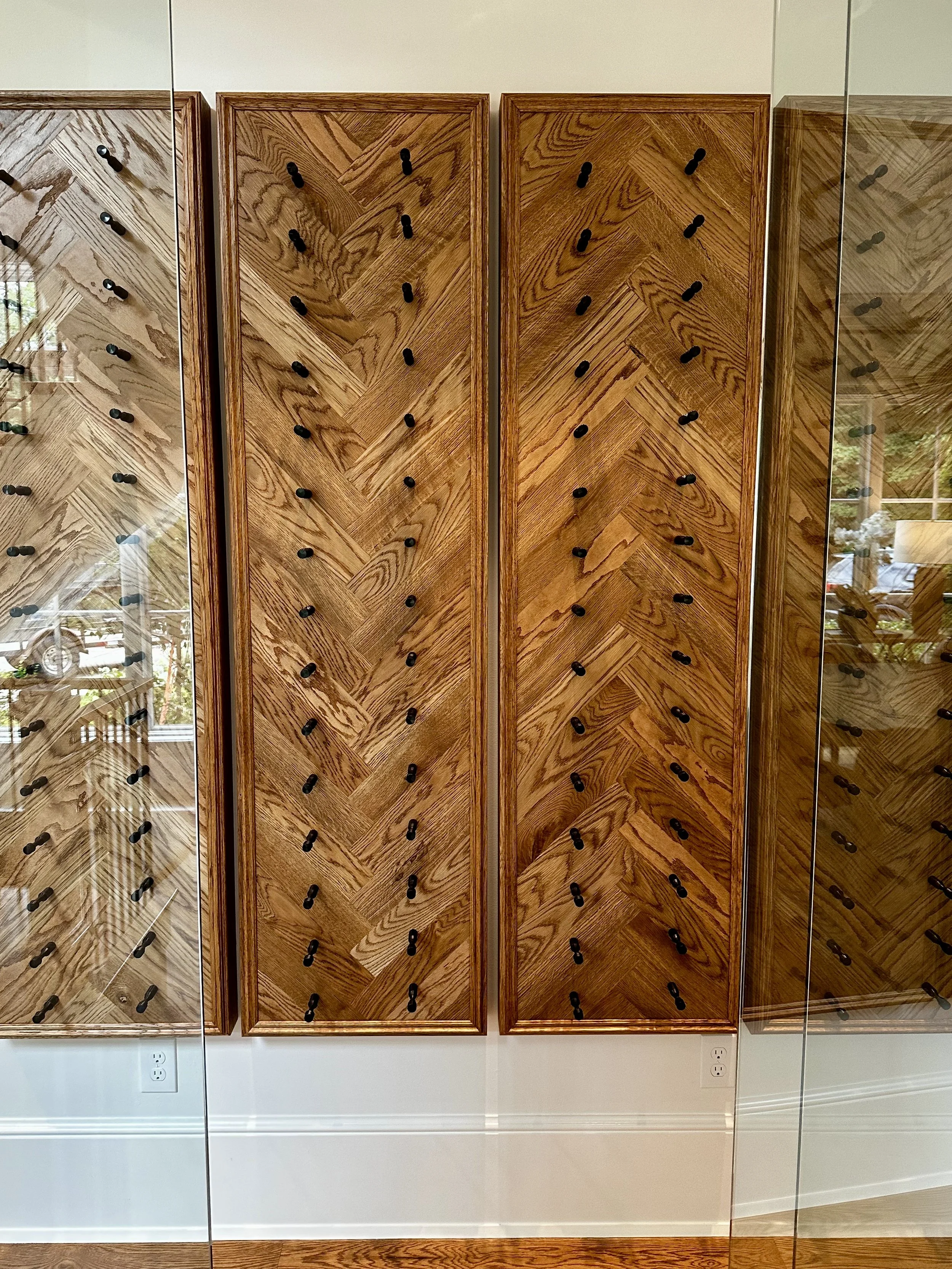 White oak wine display