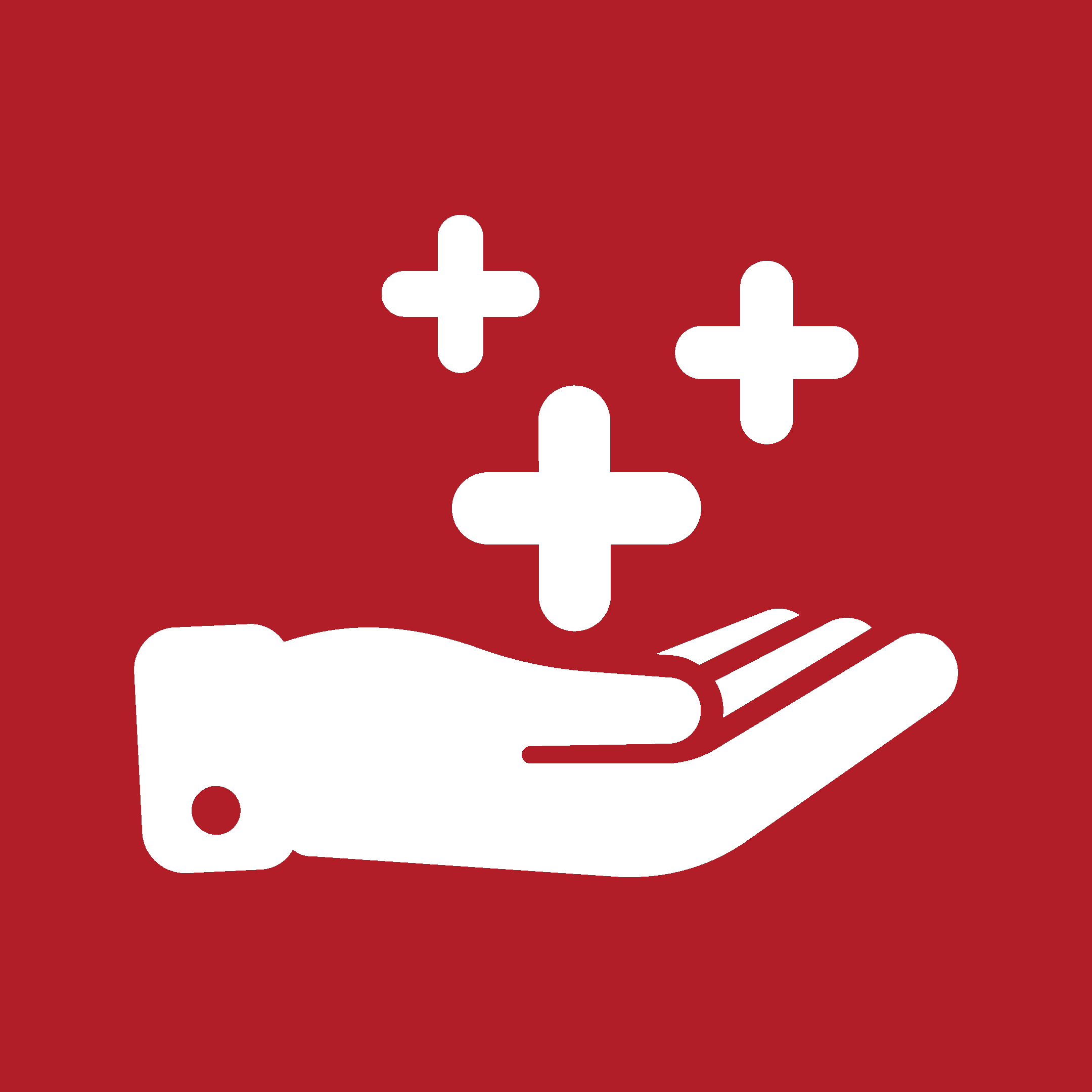 Red background with white abstract shapes resembling a chess rook and other geometric forms.