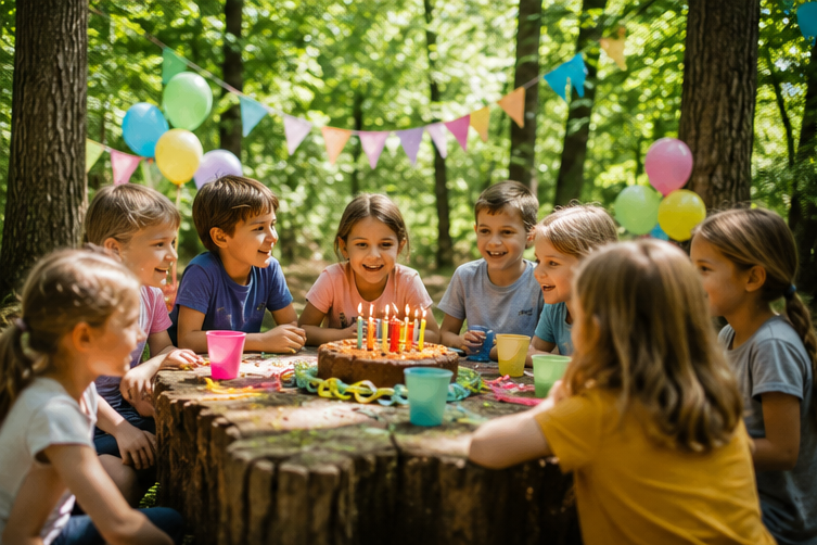 schöner Kindergeburtstag im Wald im Taunus