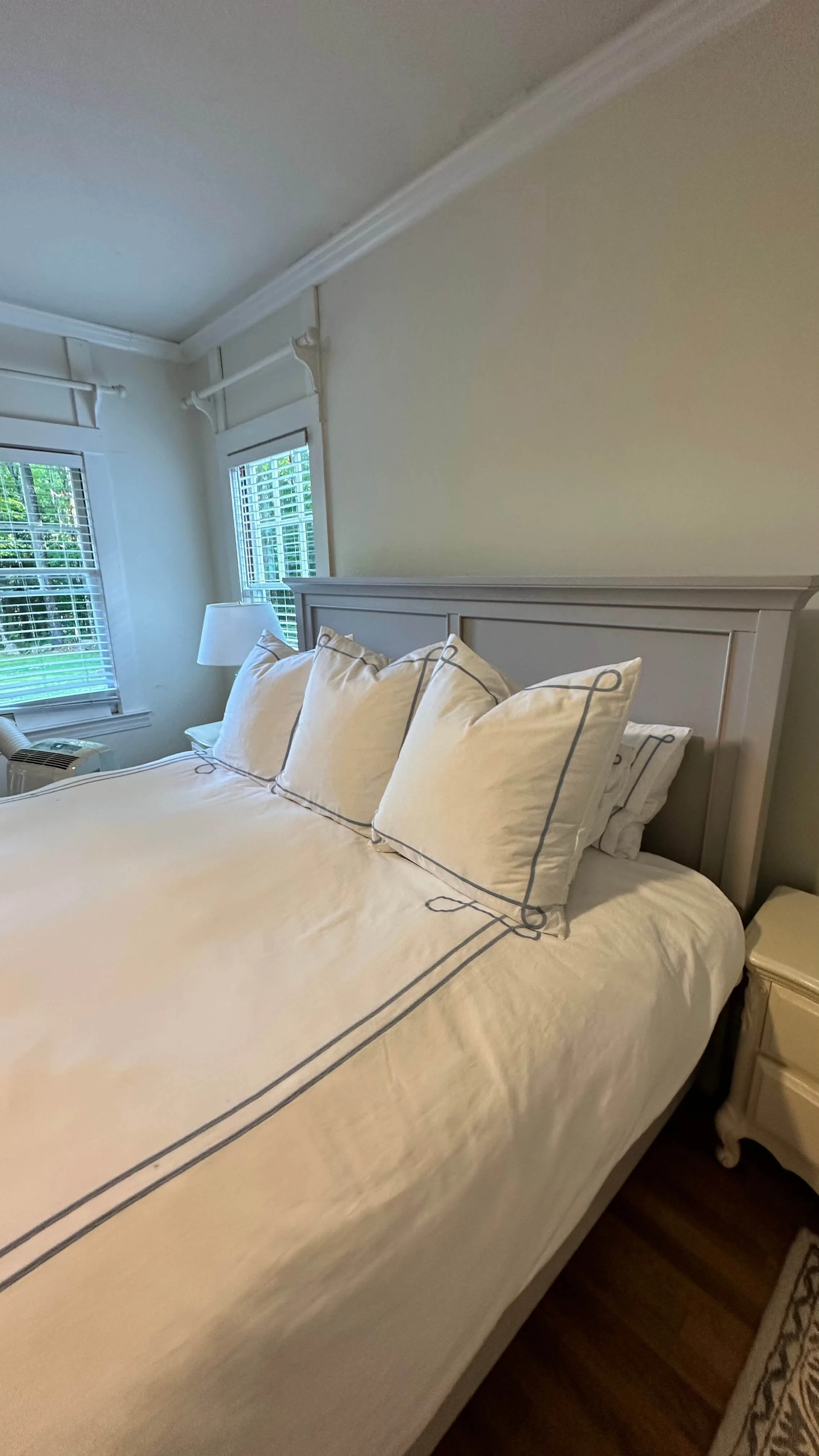 Light filled bedroom with fresh sheets cozy bed - Arden Cottage Historic Lakefront Vacation Home Belgrade Lakes Maine.jpg