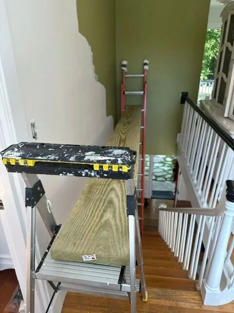 painting work being done as part of restoration efforts at La Posa Estate