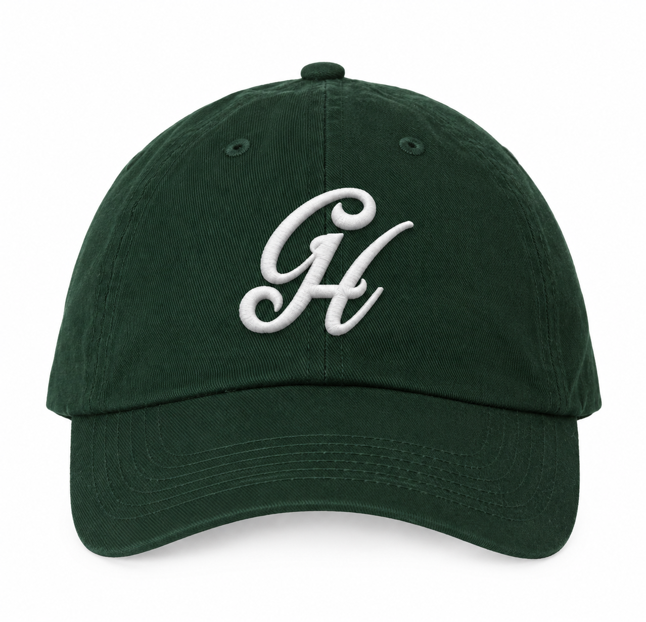 Forest Green Cap with Raised GH Embroidery.png