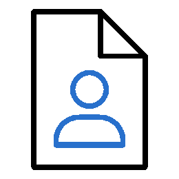 Icon of a blue document with a folded top right corner.