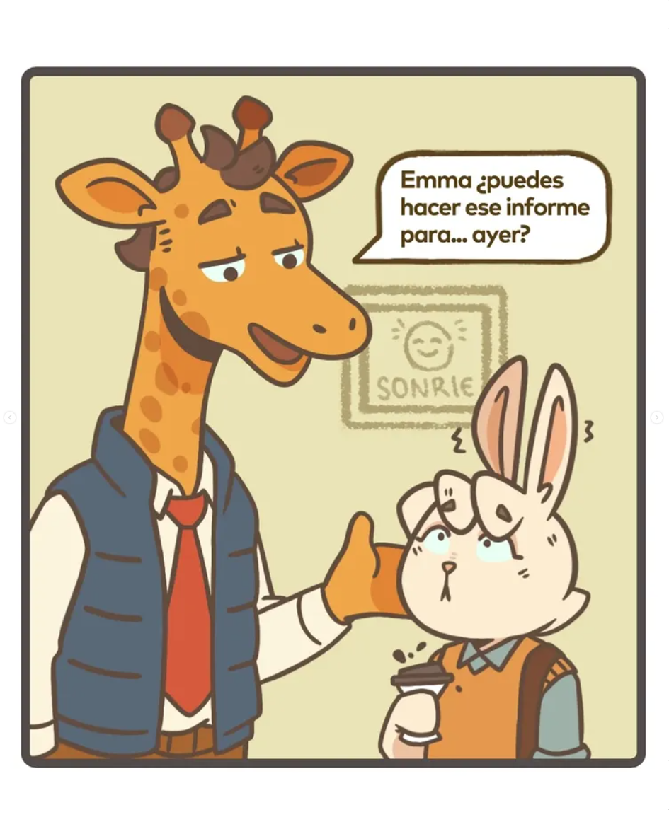 😵💼 Emma Coneja acaba de descubrir que la presión laboral tiene límites...
