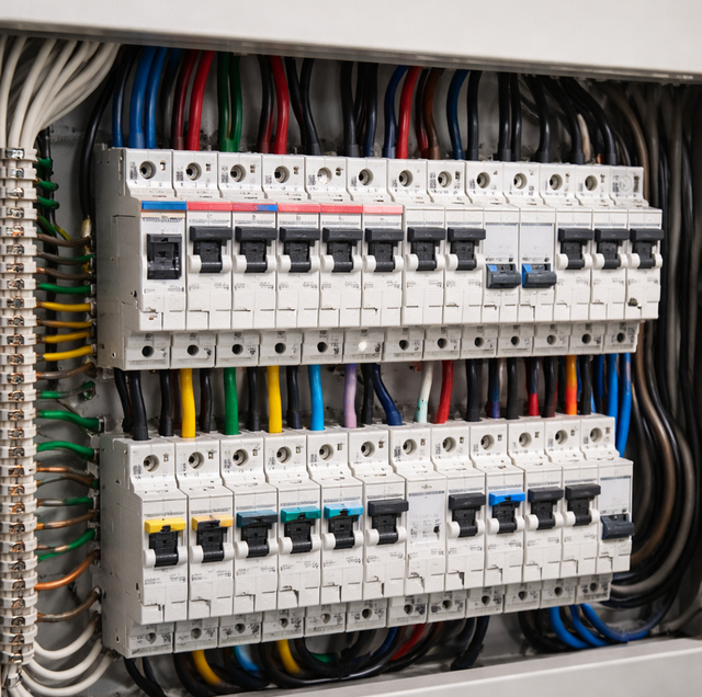 electrician installing combination arc fault breaker in panel