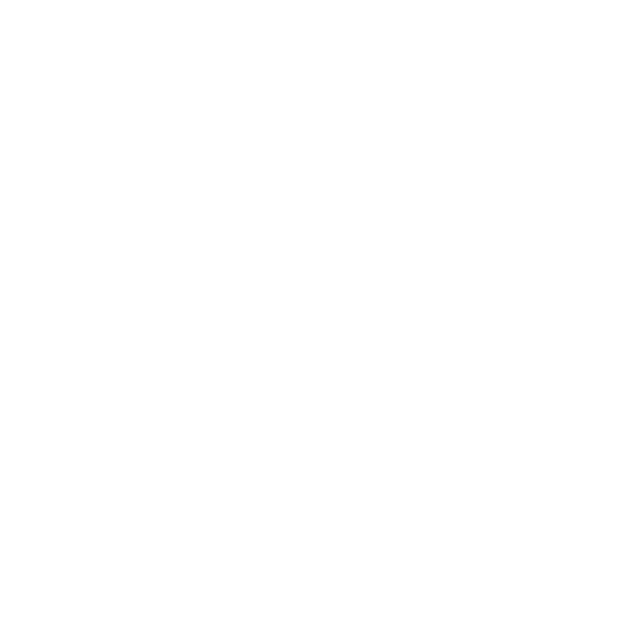 White outline of a leafy branch on a black background.