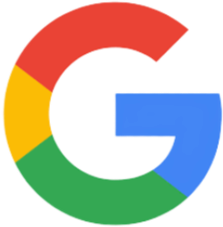 Google logo with colorful G and a blue letter G.