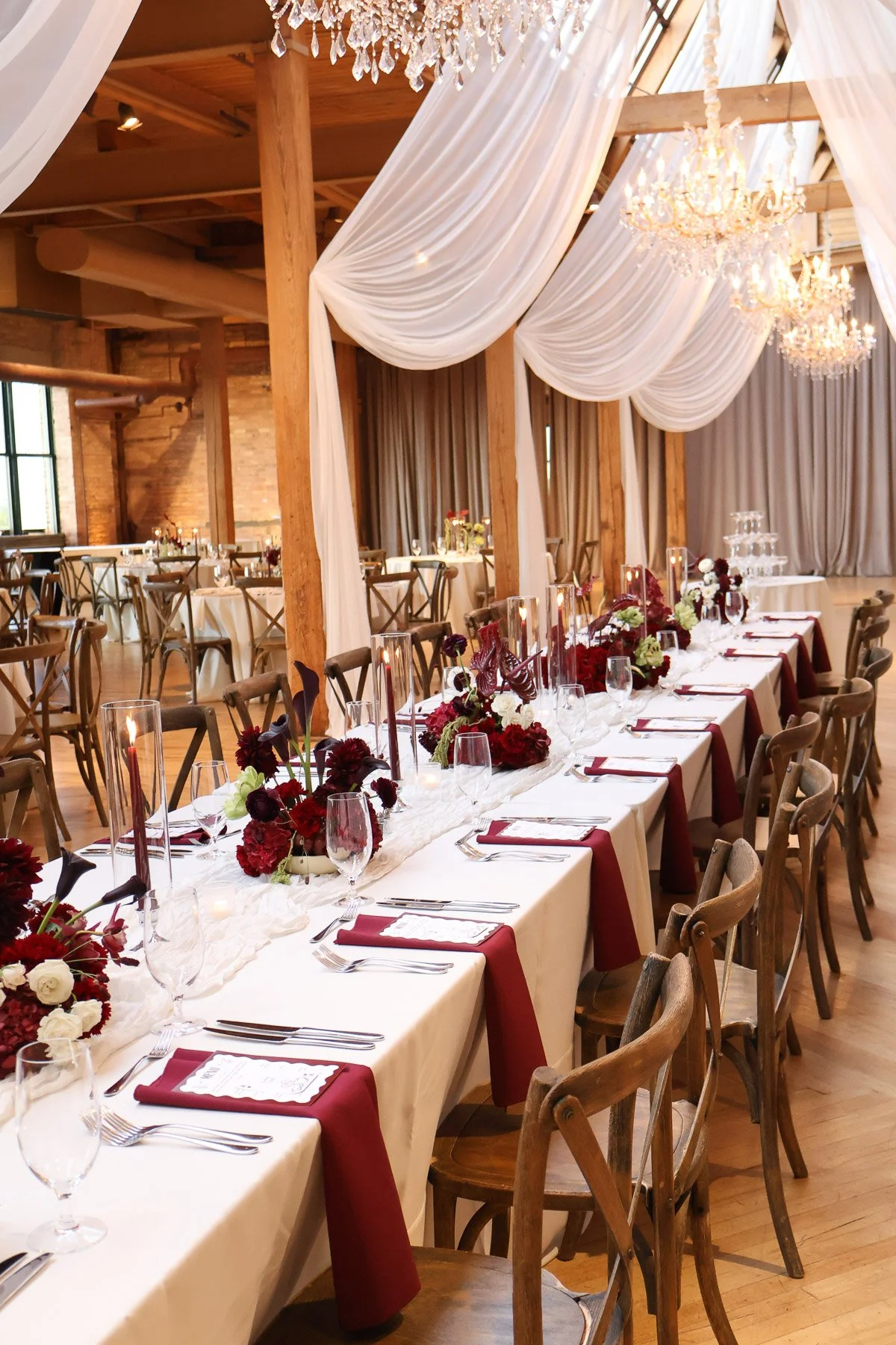 Moody Romantic Vintage Design Wedding Flowers at Bridgeport Art Center Skyline Loft 