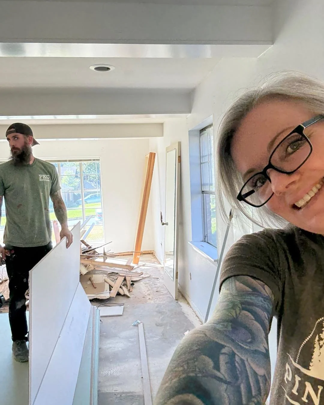 Walls are up, sanity is… questionable. 😂 But hey, progress is progress! 
#TheKnottyNest #PKCservices