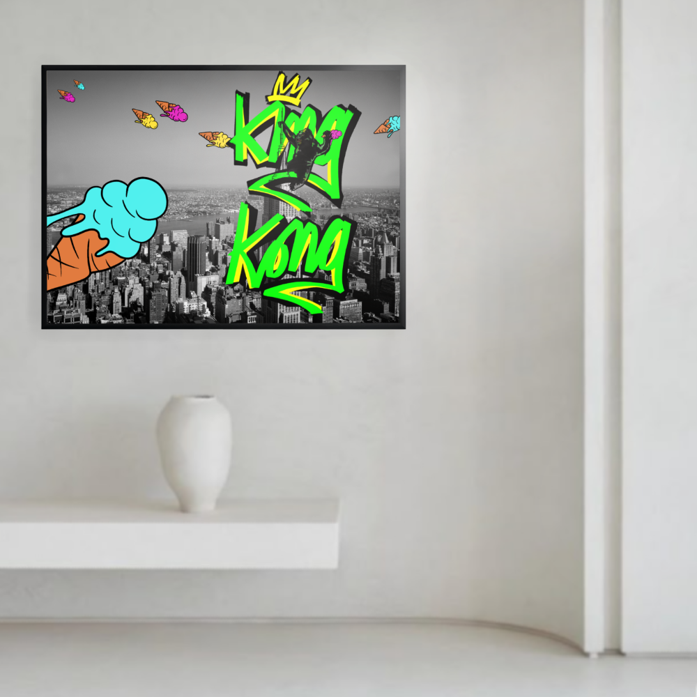 Untitled King Kong on a white wall