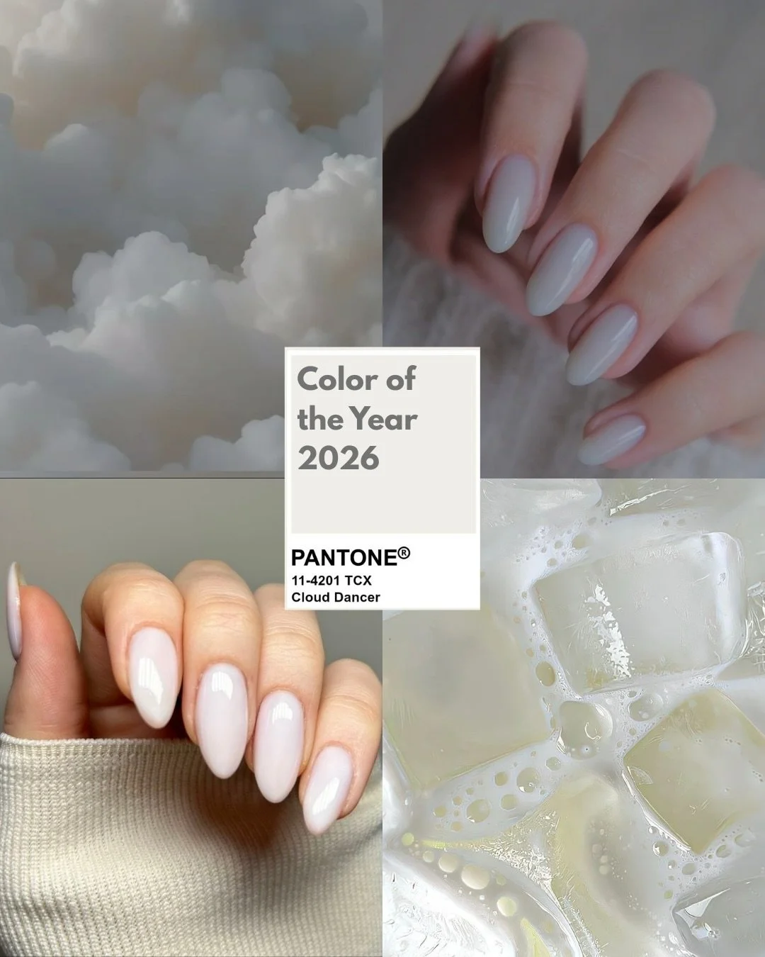 Cloud Dancer is here ✨ 

Soft, luminous, and endlessly versatile, a perfect base or centerpiece for your next set.

 📍Book your Cloud Dancer&ndash;inspired manicure at Aura Beauty Weston.