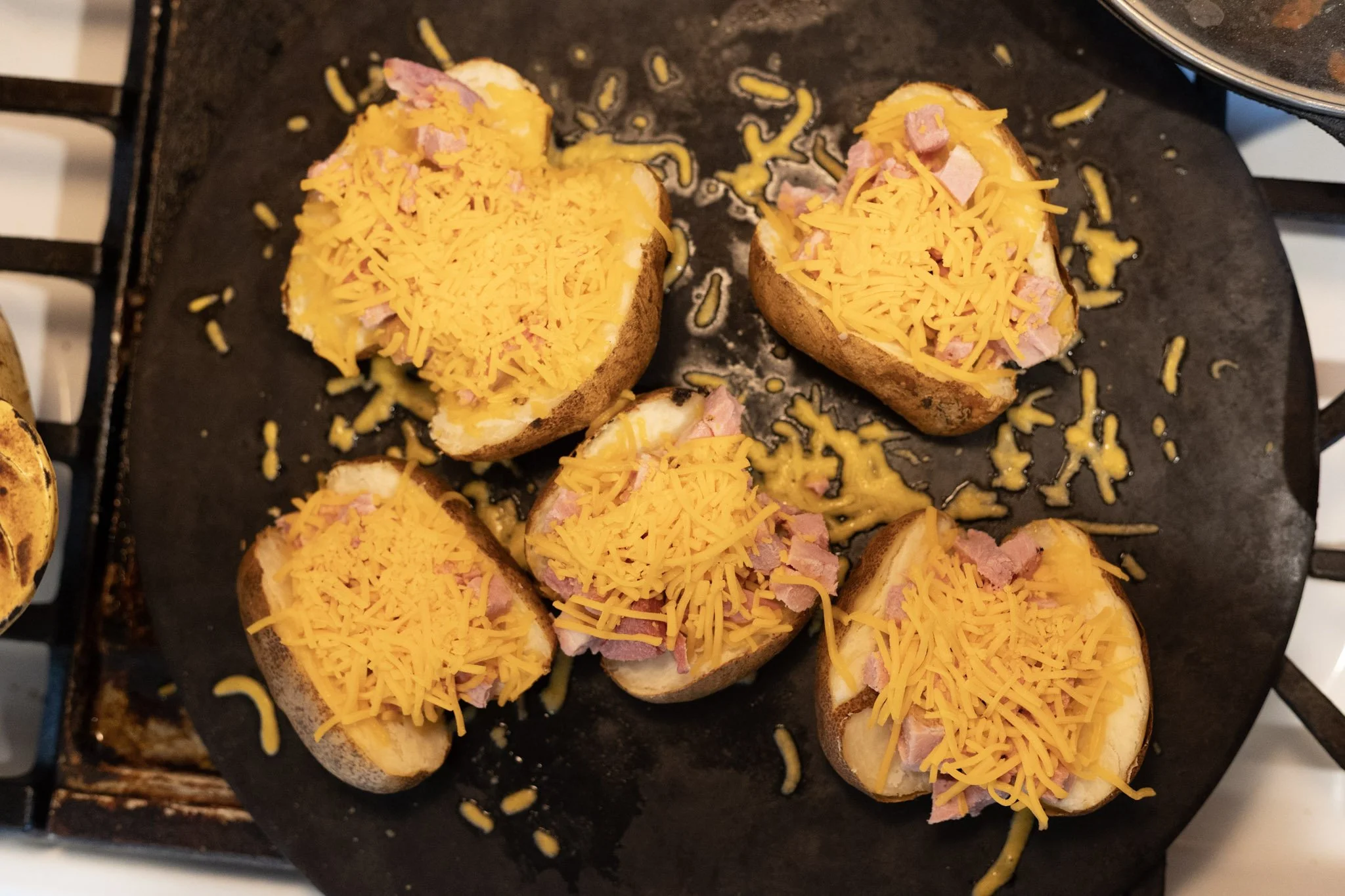 potatoes stuffed with heritage ham and cheese