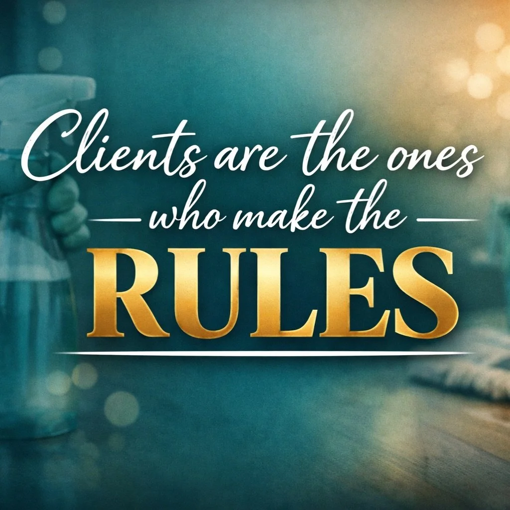 If you ever wonder where businesses get their rules, ask their previous customers.

When I first started my cleaning business, I led with trust. I gave flexibility. I believed people would always meet me with the same respect I gave them.

This past 