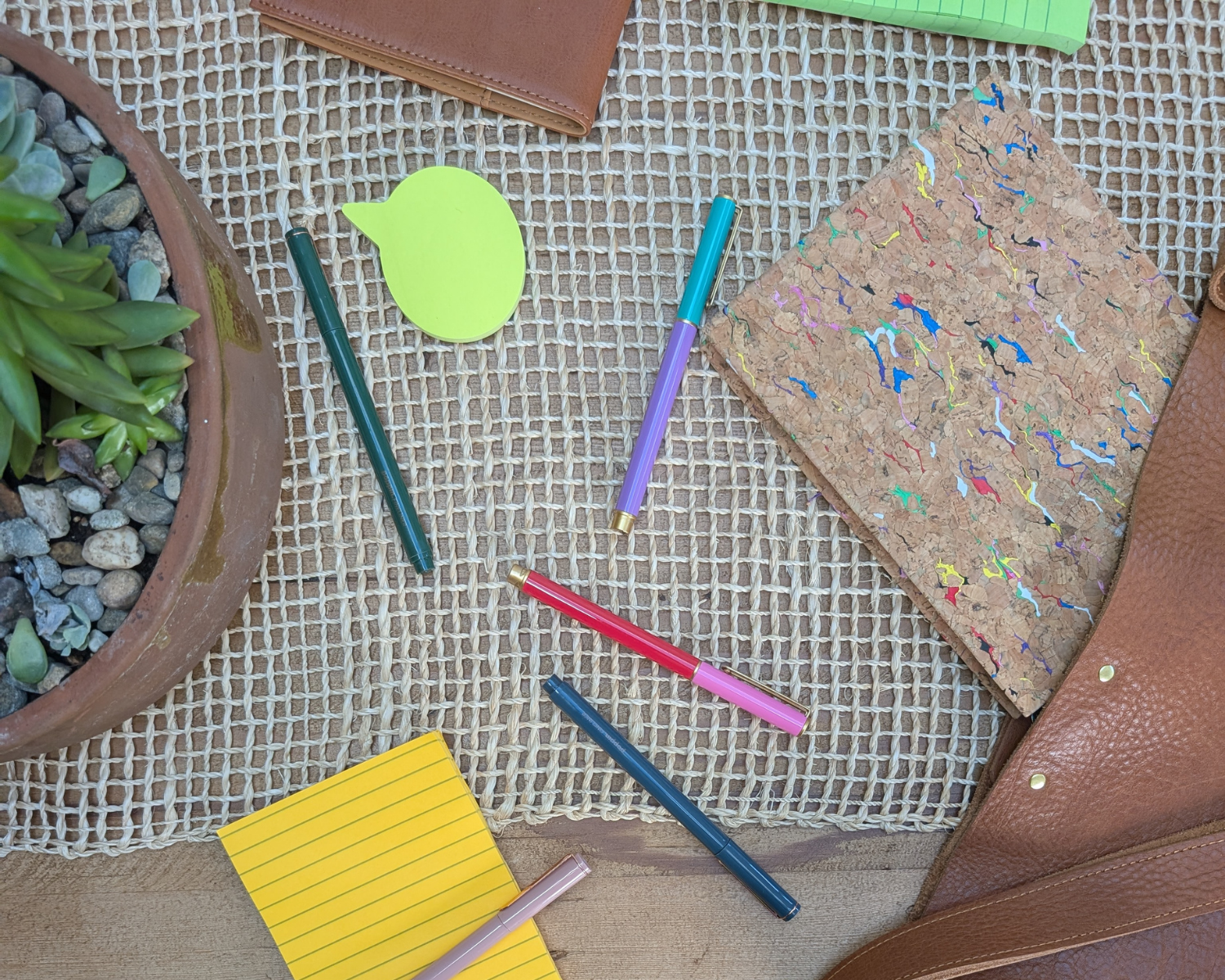 Marketing workshop notebook and pen