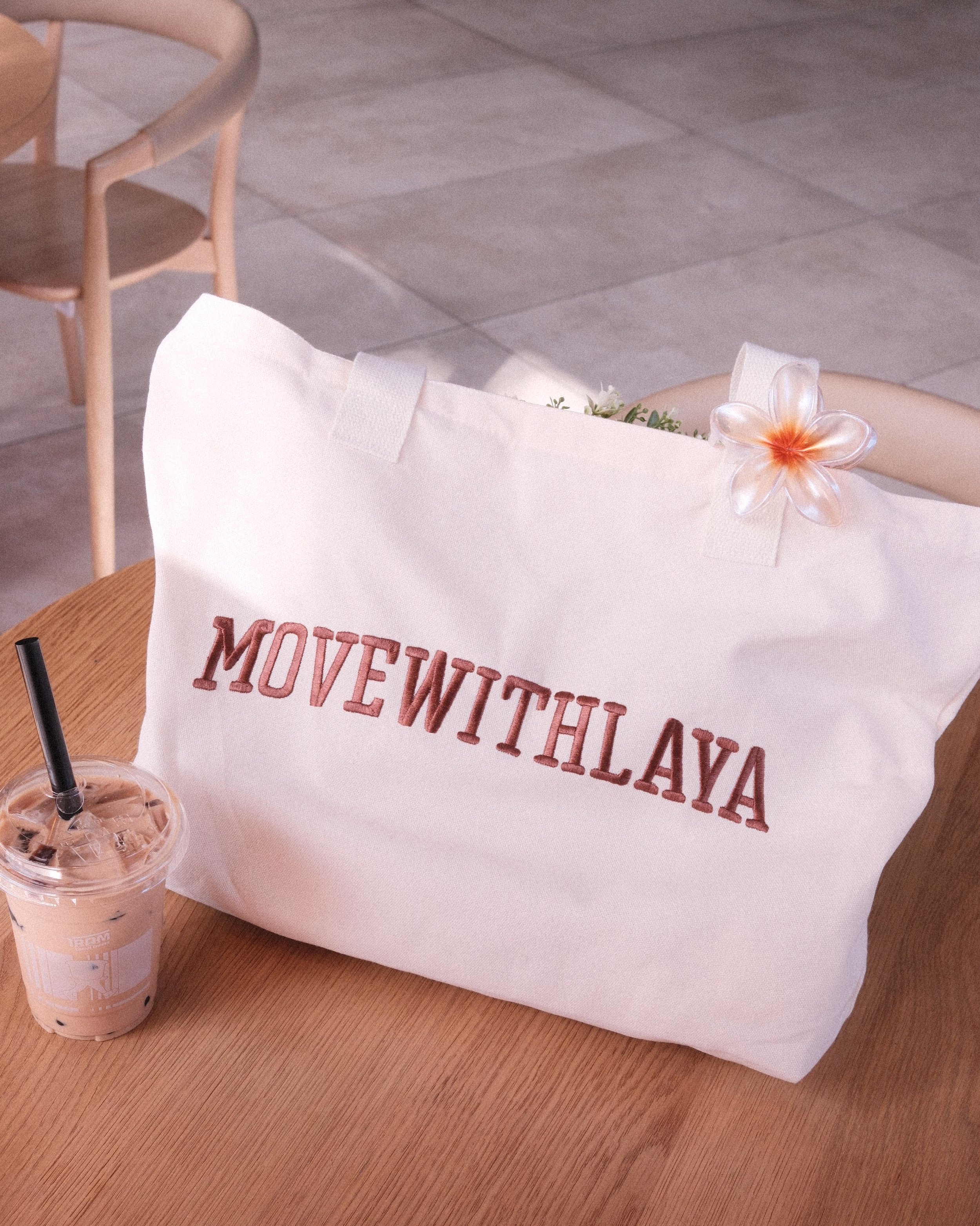 Movewithlaya Embroidered Tote Bag