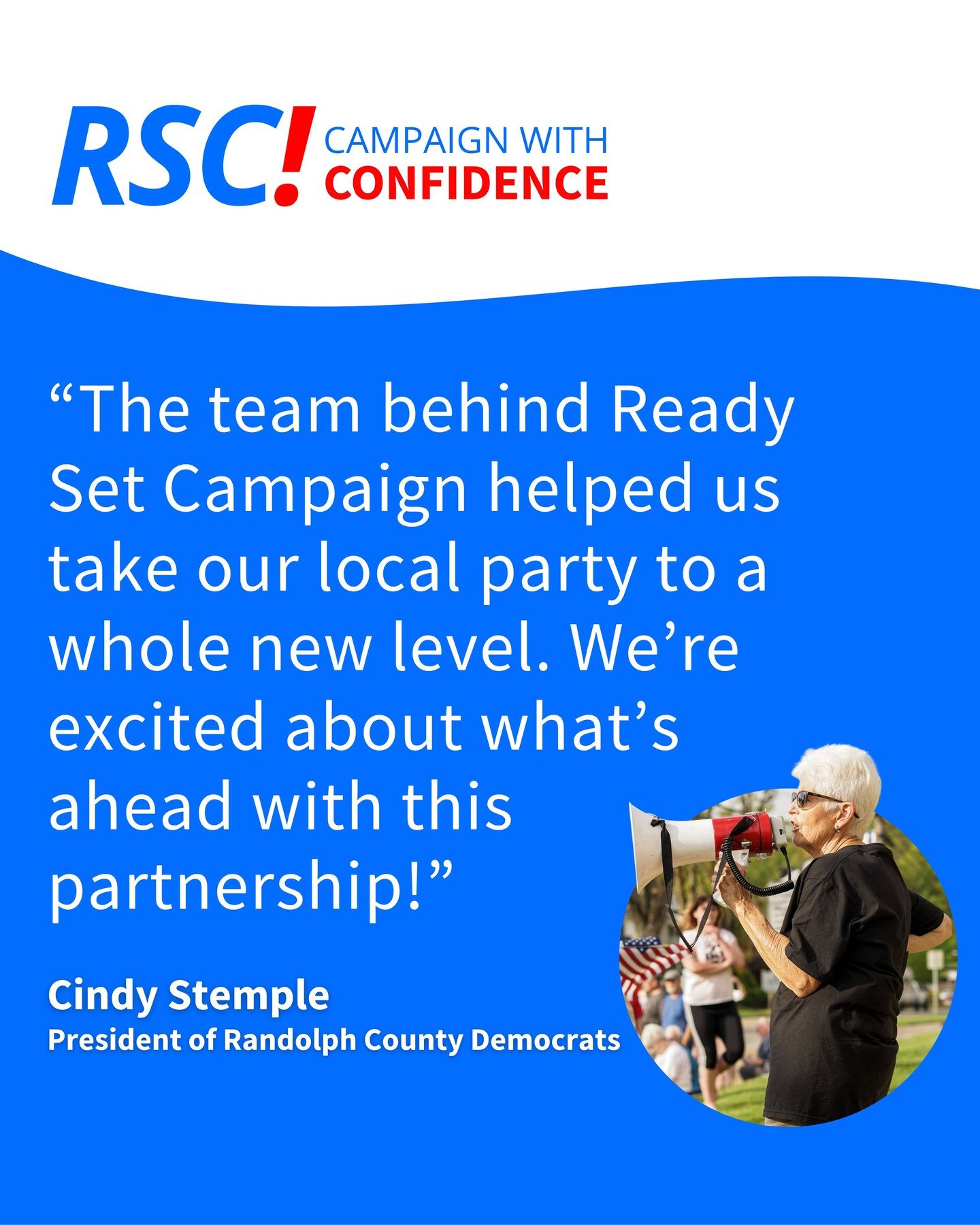 With Ready Set Campaign&rsquo;s support, the Randolph County Democratic local party built real momentum and strengthened its presence in the community &mdash; achieving progress they once thought was out of reach. 💪

When Cindy Stemple says RSC help