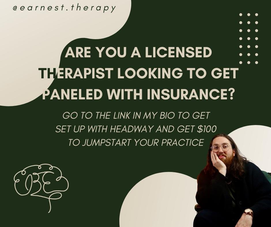 Licensed therapist friends, are you trying to get paneled with insurance? Click the link in my bio and get set up with Headway and get $100 to jumpstart your practice :)