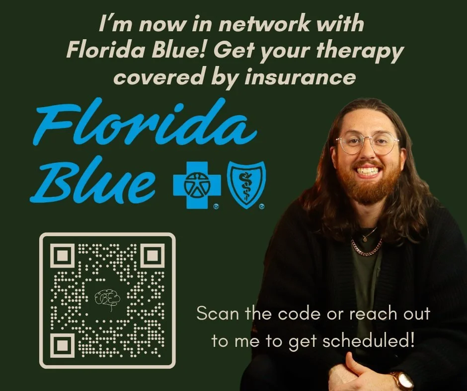 After a very long wait, I'm excited to now be in network with Florida Blue! If you're interested in getting scheduled with me, you can reach out to me through social media, or scan the code and follow the link!