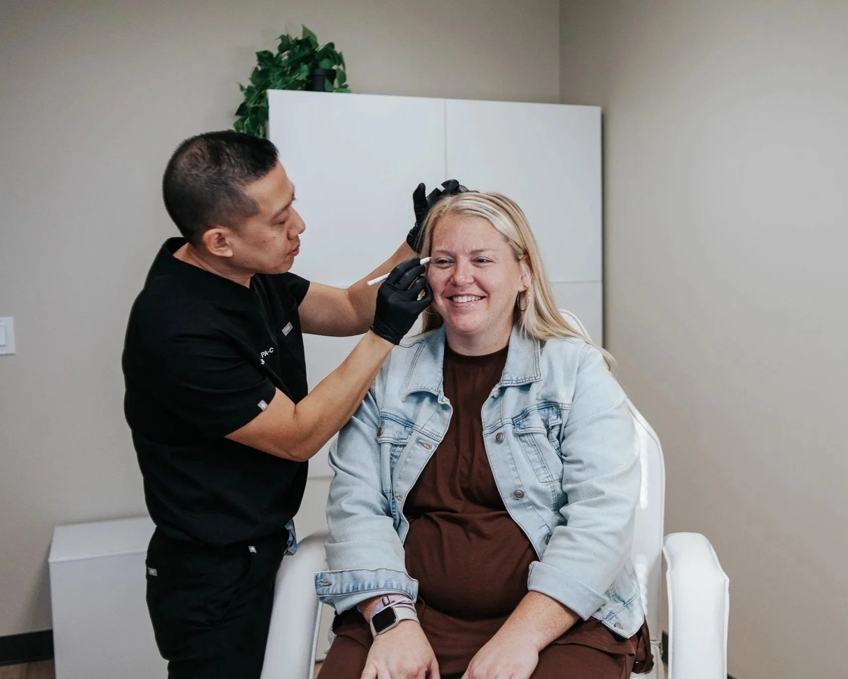 Jeremy Fong PA-C performing a Botox treatment at The BTX Studio in Cypress, TX