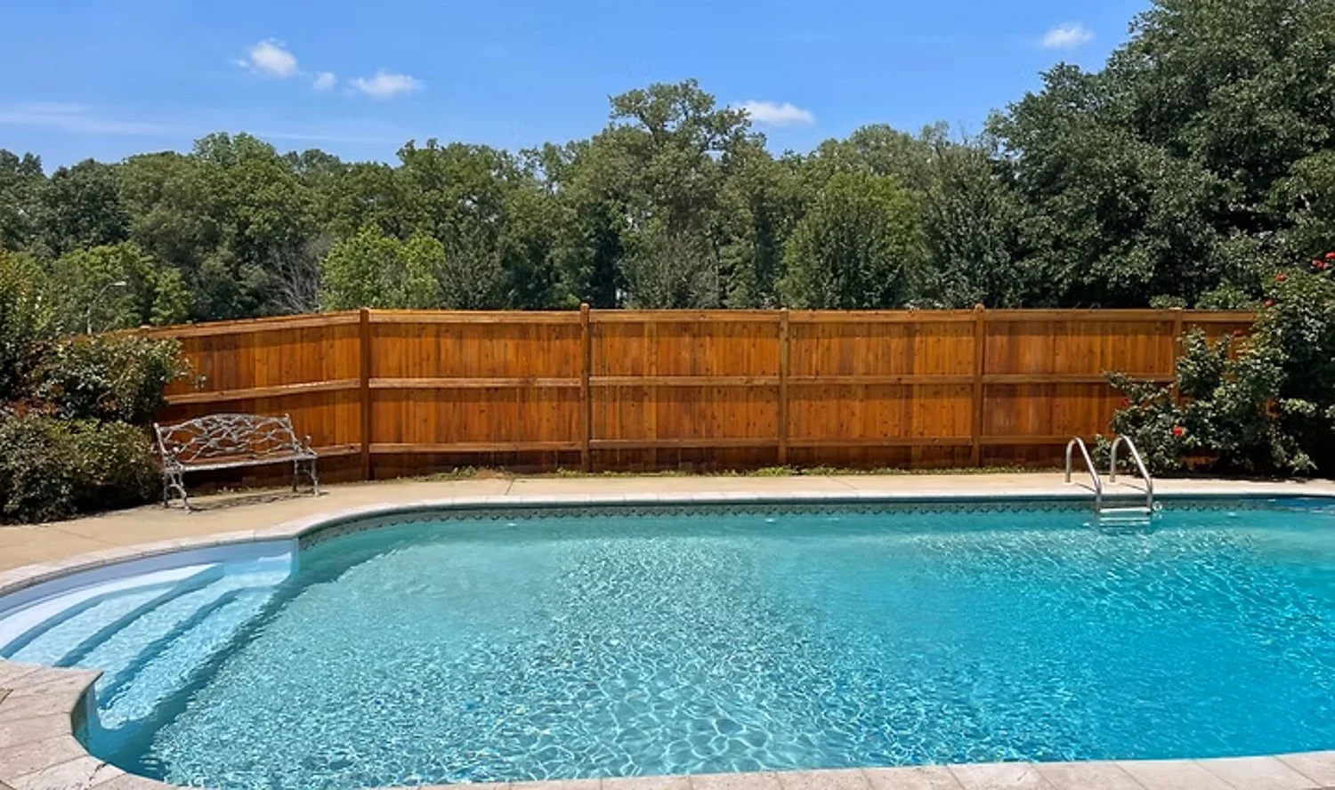 Wood fence installation by JM Fence Company in Madison MS