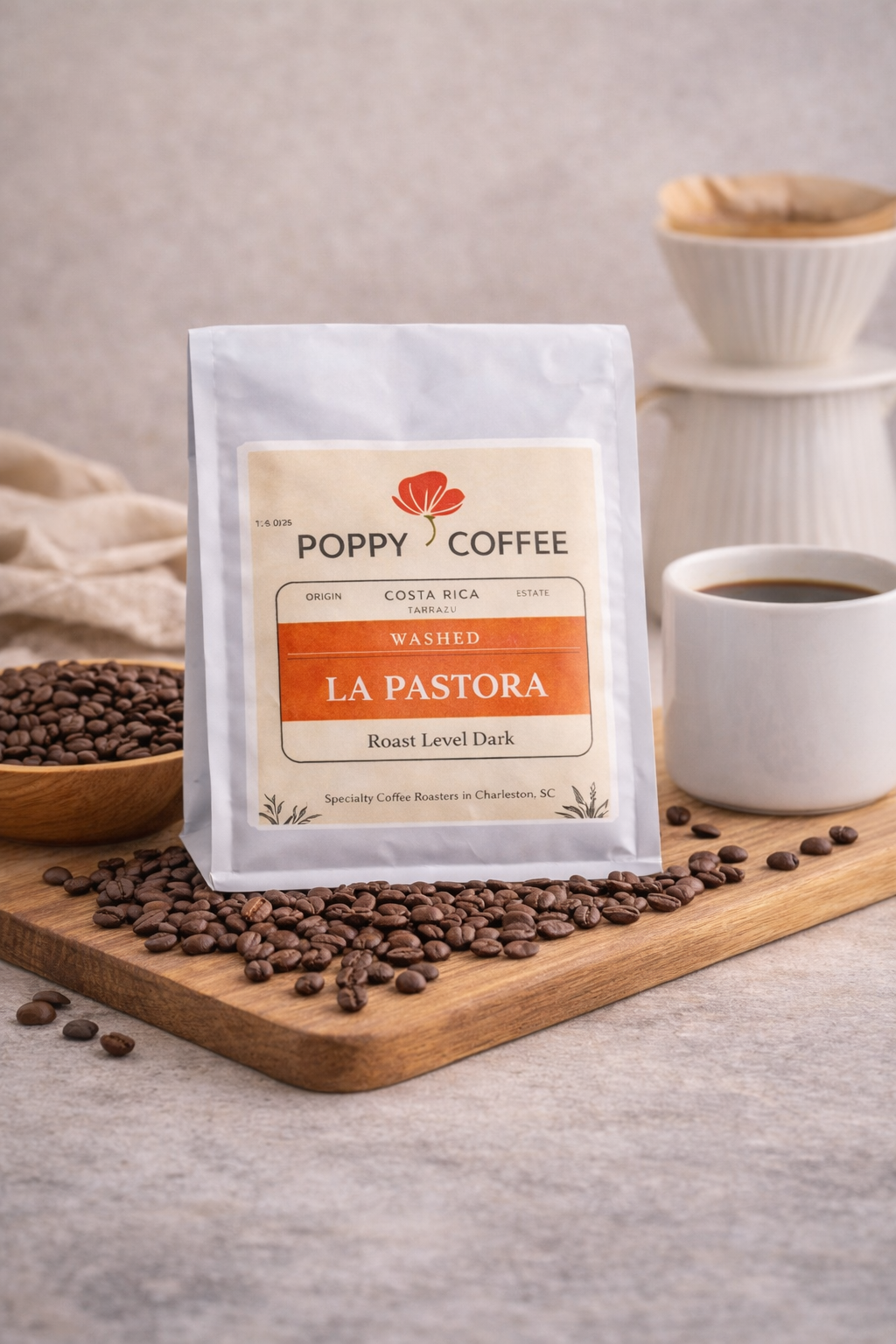 Poppy Coffee dark roast setup.png