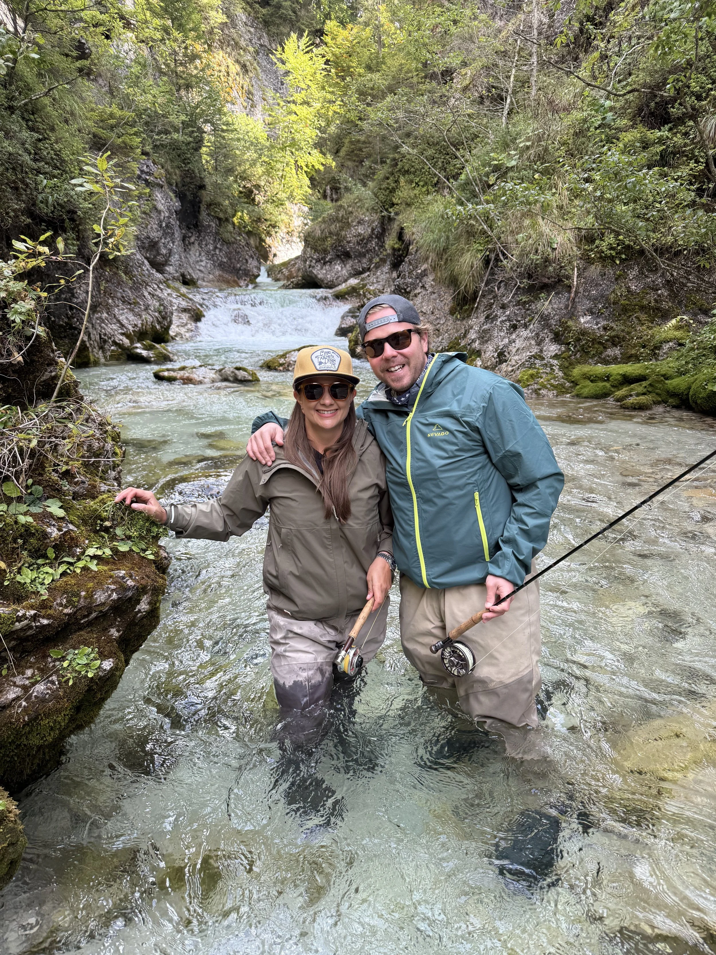 Fly fishing rental gear used during a guided day on alpine rivers in Northern Italy