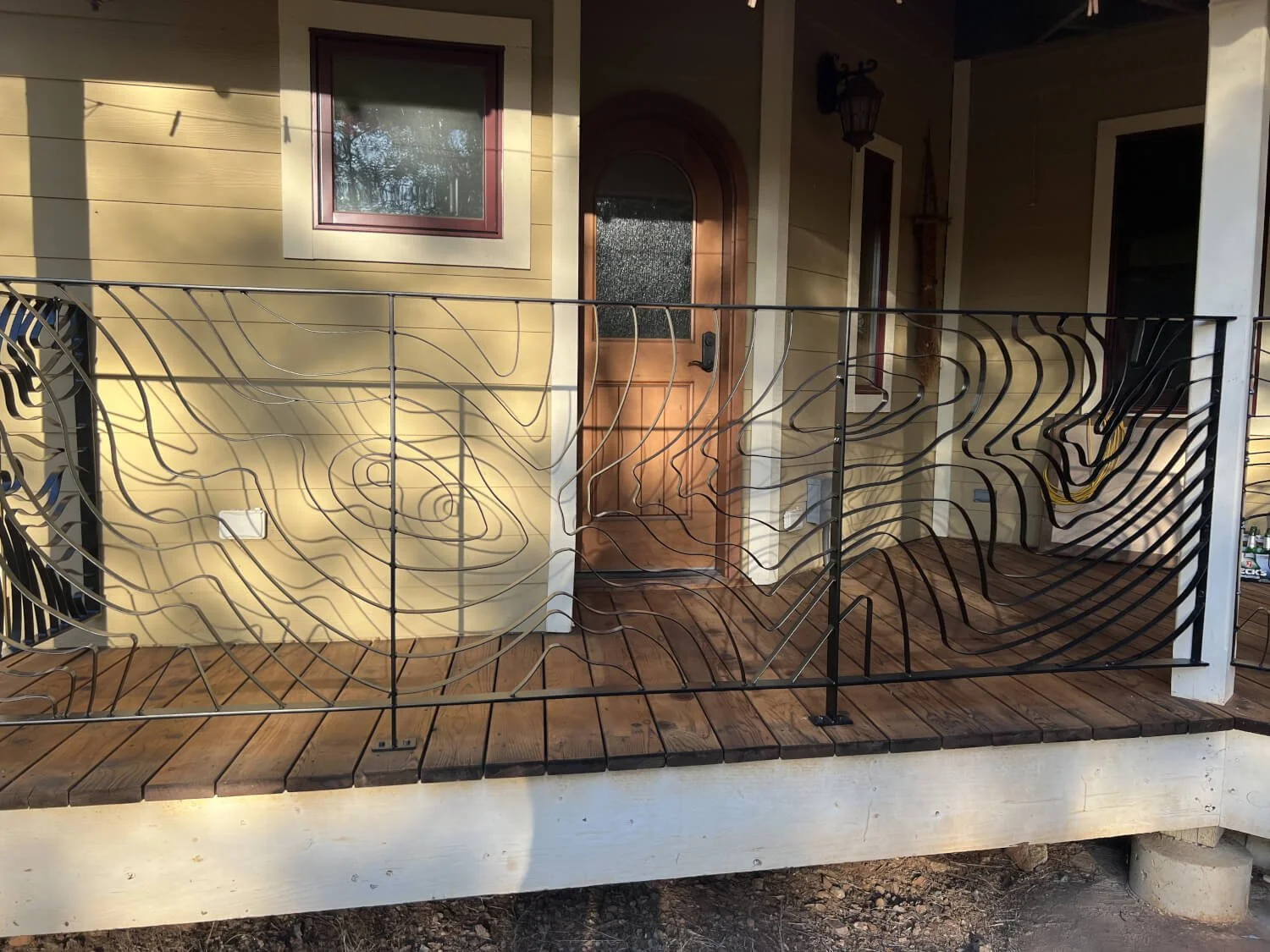 custom steel railing topgrain design made in nevada county