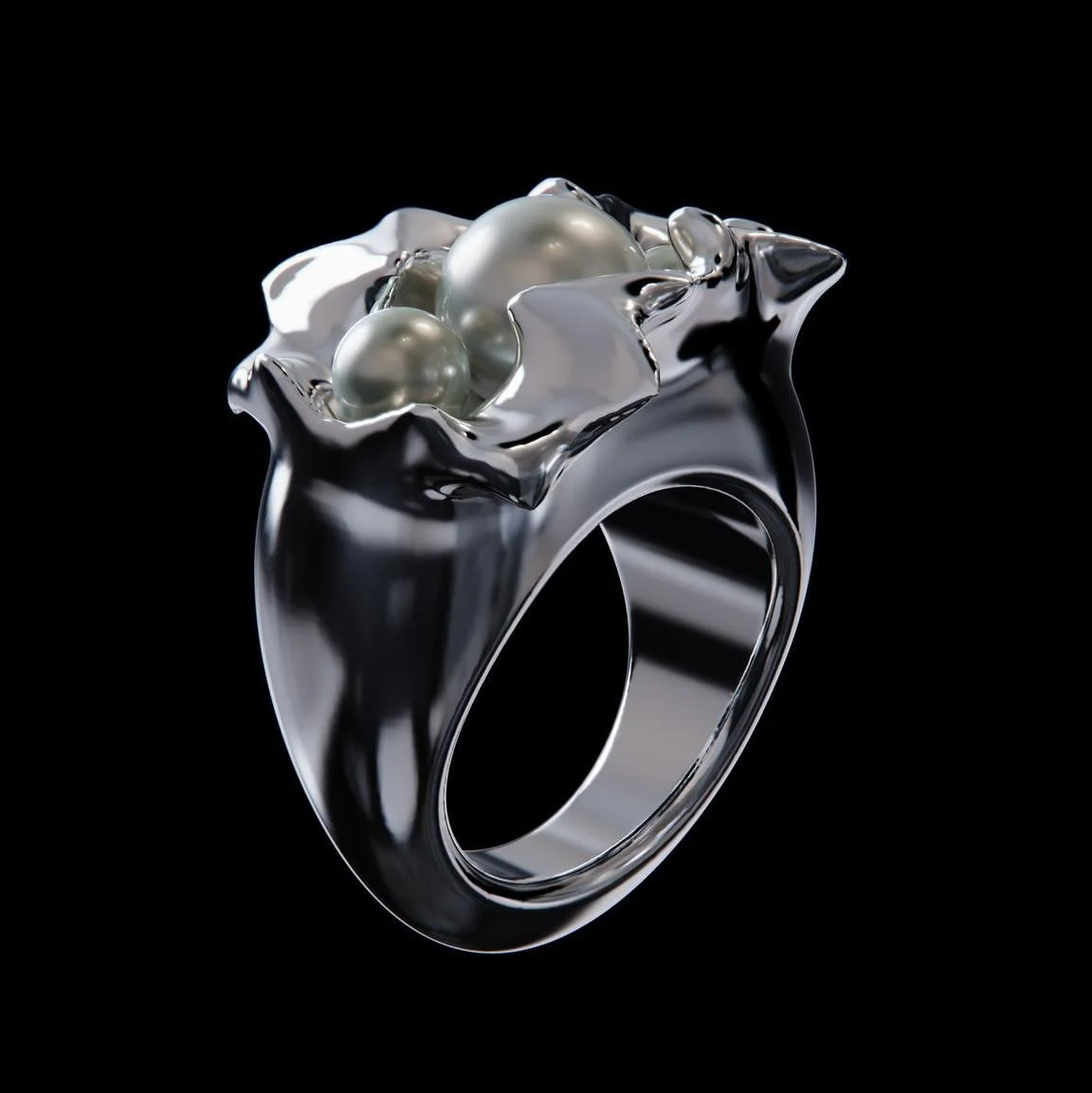 Fragmented bloom.
Exploring the organic mutations of structure into emotional landscapes.

Designer: @aboyinthemetaverse
Collaboration: @londonloungeradio
Curated by: @objproject

#DigitalLove #MantovaniJewel #ContemporaryJewelry