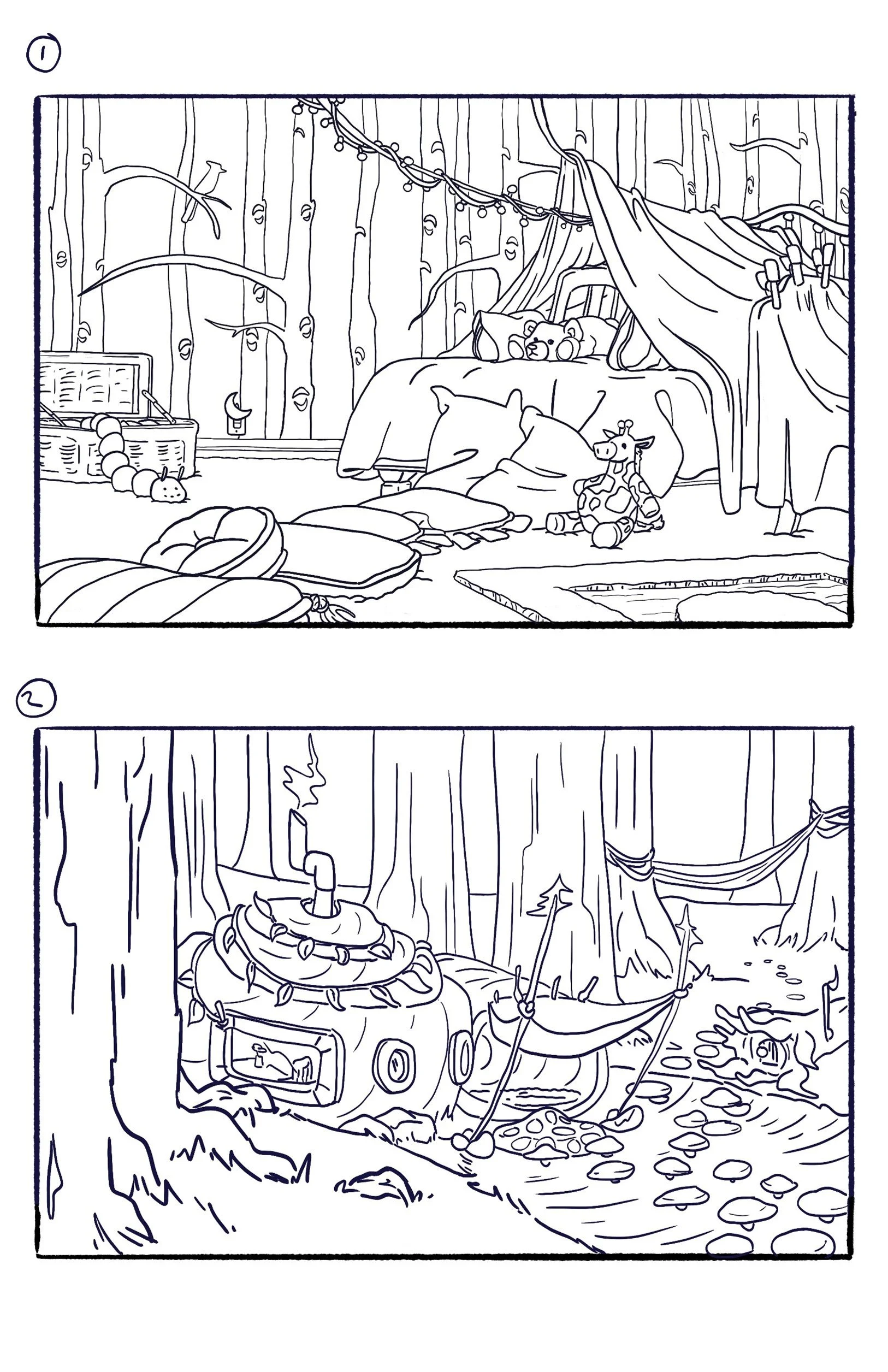 Cabin in the Woods, Refined Thumbnails - Digital